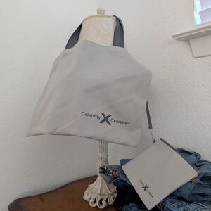 Celebrity Cruises Gray Tote Bag with Pouch